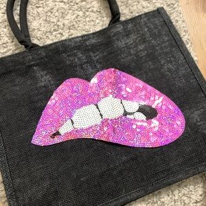 Black jute tote